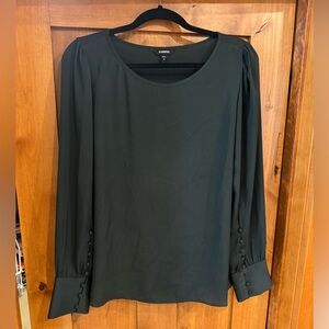 Dark green Express long sleeve blouse